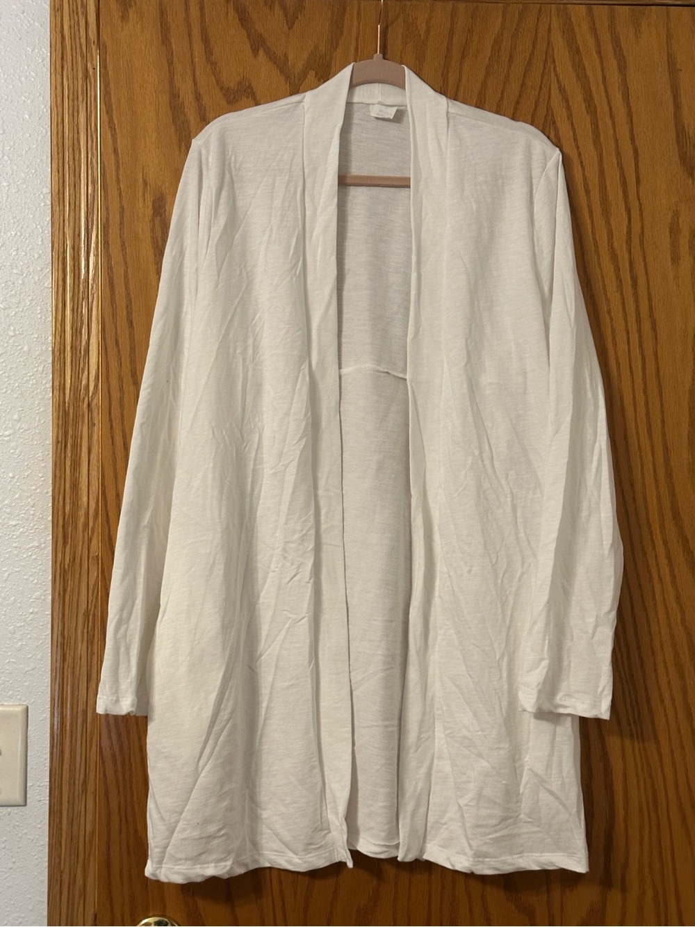 Spirit Jersey White Cotton Open Front Women’s Cardigan - NWOT - Size XL
